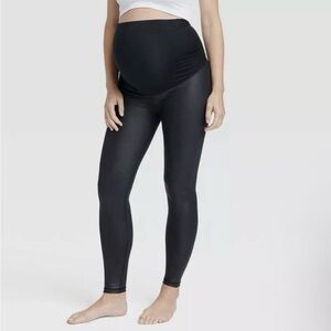 Black Active High Gloss Maternity Leggings